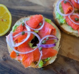 Bagels and Lox with Avocado Spread