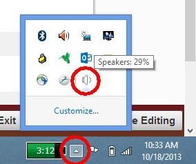 volume icon in task bar